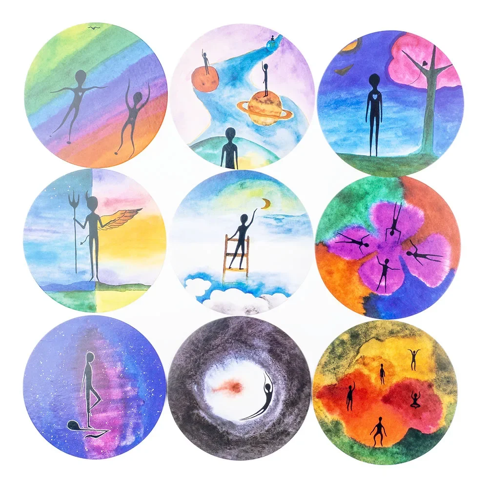 INUK 98 cartes Deck psychologie jeu de société pour les fêtes jeu de groupe de table 8.4x8.4CM améliore les compétences de précision et le social