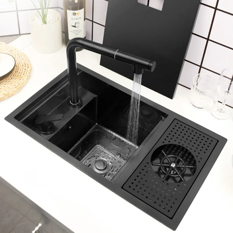 Imagem -04 - Mini Handmade Basin Single Slot Cabinet Lavadora Sink Copo Escondido Nano Bar Coffee Shop Milktea Cozinha Ocidental Sus304