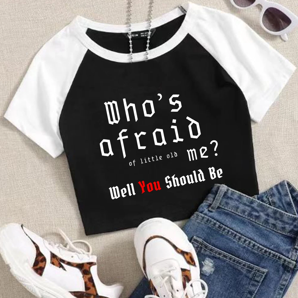 

TTPD Who's Afraid of Little Me T-Shirt Popular Music Girls Streetswear O-Neck Short Sleeves Shirts