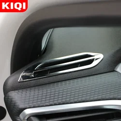 KIQI ABS Chrome Dashboard Air Conditioning Vent Cover Trim Sticker for Peugeot 208 2015 - 2019 LHD Car Stickers Accessories