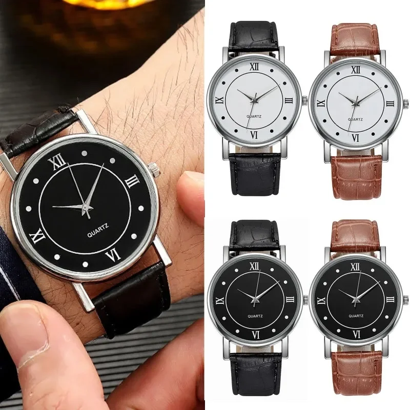 Simple Casual Quartz Mens Watch Business Watch Men Luxury 2024 Leather Strap Wrist Watches for Men Relojes Para Hombre Relogio