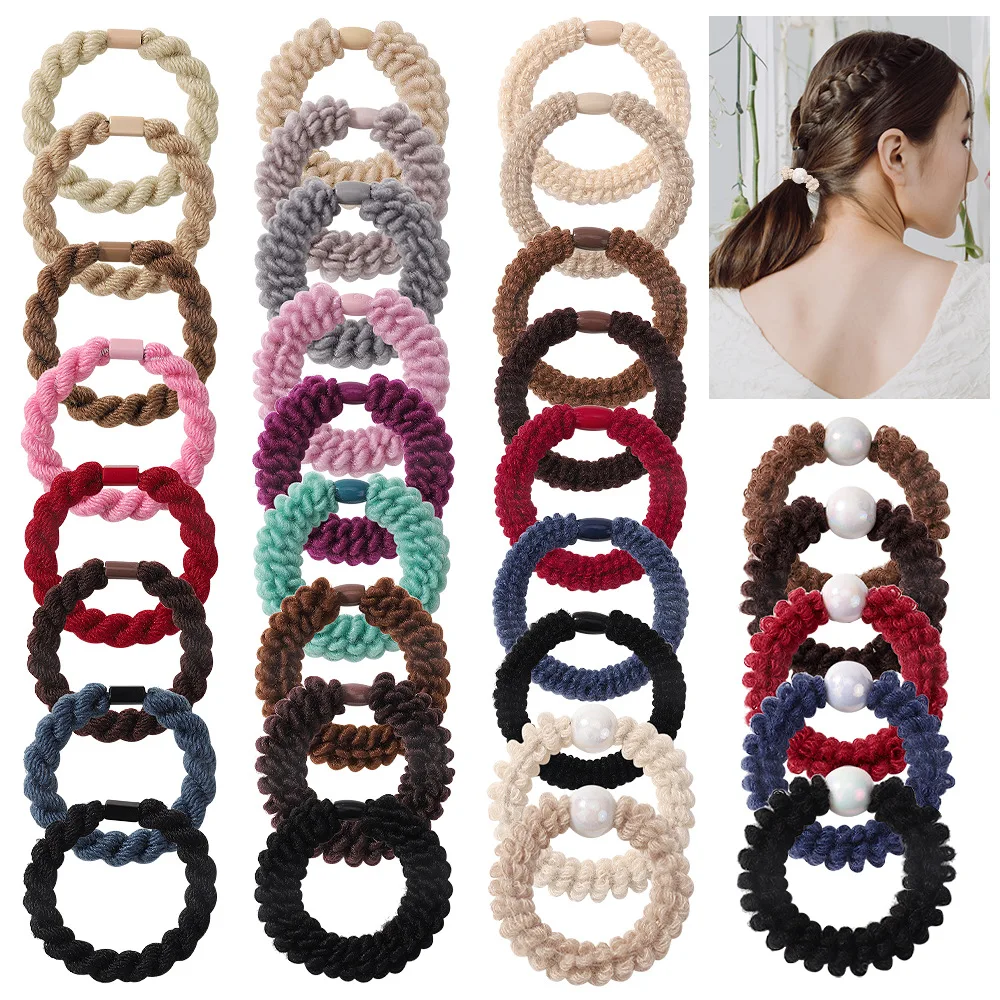 

31pc/lot New Women Girls Hair Rubber Bands Hair Tie Ropes Elastic Hairbands Ponytail Holders Headbands With Pearl Kids Headwear