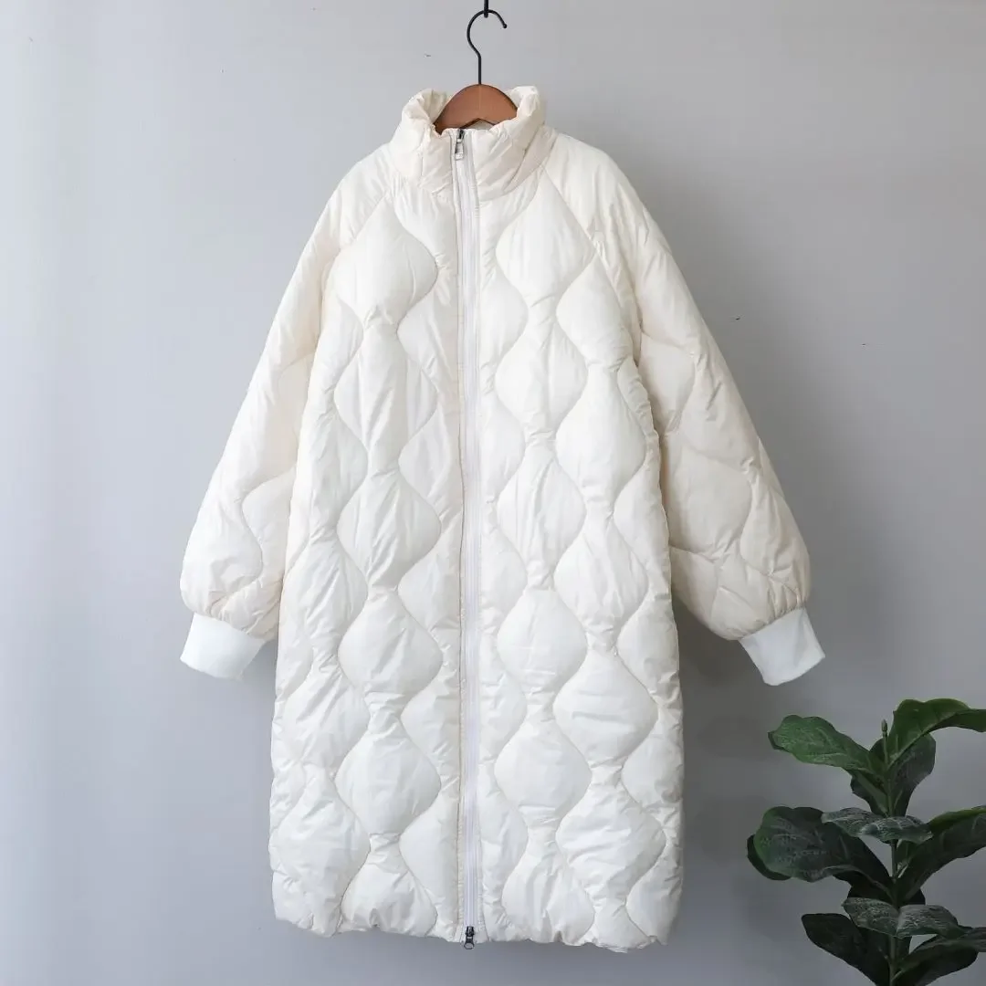 Frau Parkas Kleidung für Frauen Jacke beige schwarz Baumwolle lässig warm 2021 Mode Winter Blase warmen Mantel Reiß verschluss bis langen Mantel