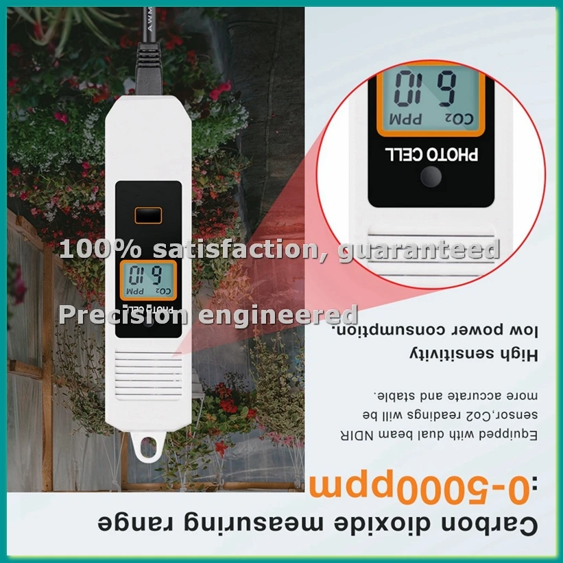 

Carbon Dioxide Controller Single Channel Split Probe CO2 Monitor CO2 Pressure Reducer Valve for Greenhouse EU Plug B-BCBW