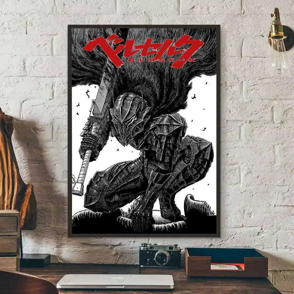 الرجعية الكلاسيكية أنيمي Berserk ملصق معرض يطبع ذاتية اللصق ديكور المنزل الديكور صور مطبوعة للحوائط غرفة المعيشة ملصق #3