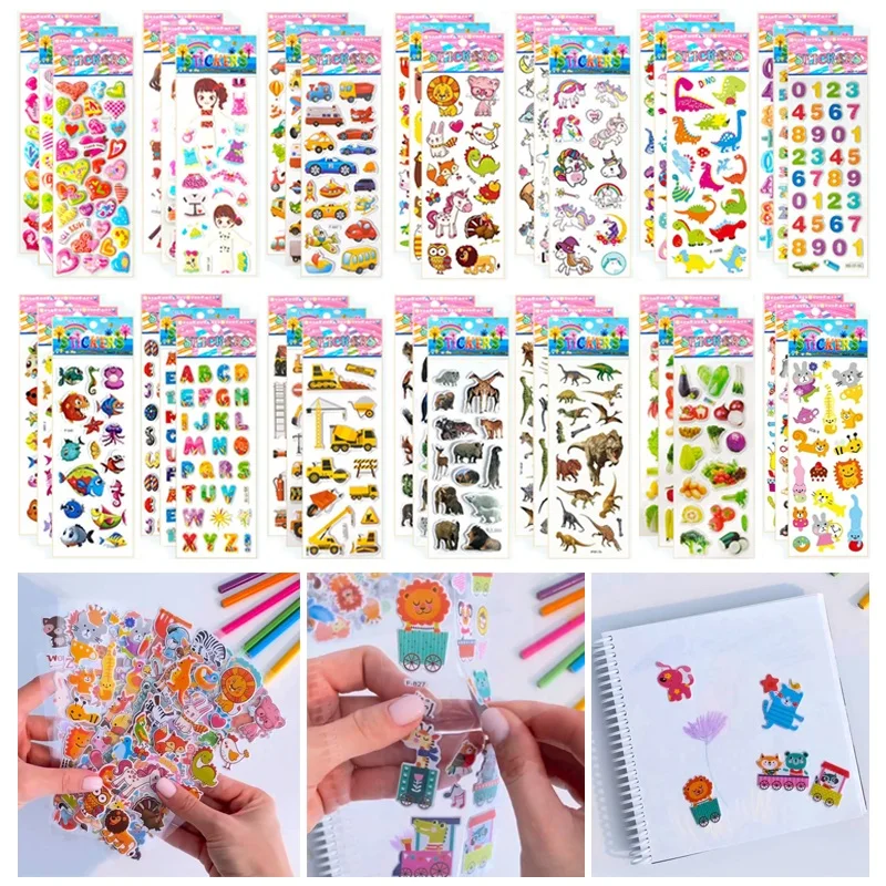 

Stickers for Kid Puffy Stickers Toy for Children Scrapbooking Cartoon Stickers Birthday Christmas New Year Gift for Kid Girl Boy