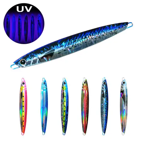 1 st långsamt fallande jiggbete 60 g 80 g 120 g 150 g 200 g 250 g Fiske UV-jigg 3D-tryckt Angler metallhårt bete Sjunkande jiggfiskebete 10 best sales metalljiggfiskebete - №7