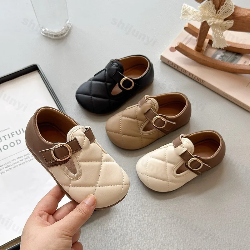 

Girls' Retro Shallow Mouth Casual Single Shoes Spring 2025 Autumn New Children's Soft Soled Comfortable Breathable Fashion Flats