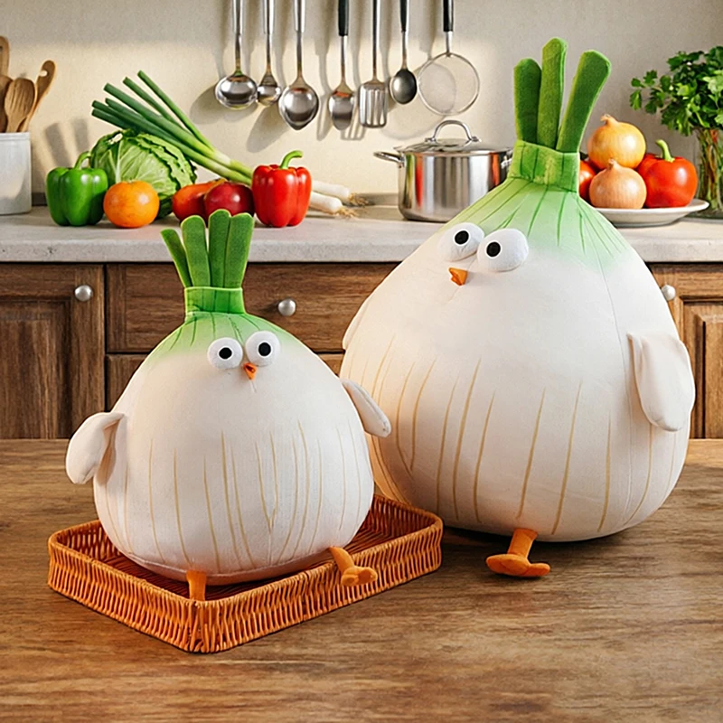 Weird Creative Scallion Chicken Plush Toy Soft Stuffed Onion‑Chicken Doll Funny Throw Pillow Novelty Sofa Decor Holiday Gift