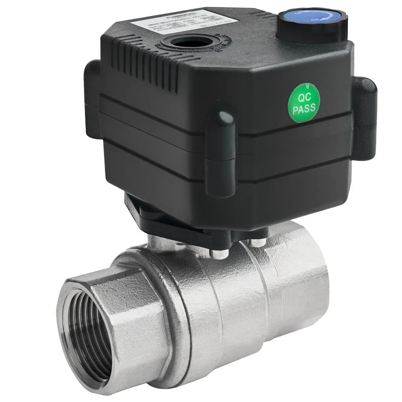 FH-MO OP04 2 Wire Auto Return Fail Safe  9-24V AC/DC  1/2 Inch Electric Motorized Ball Valve