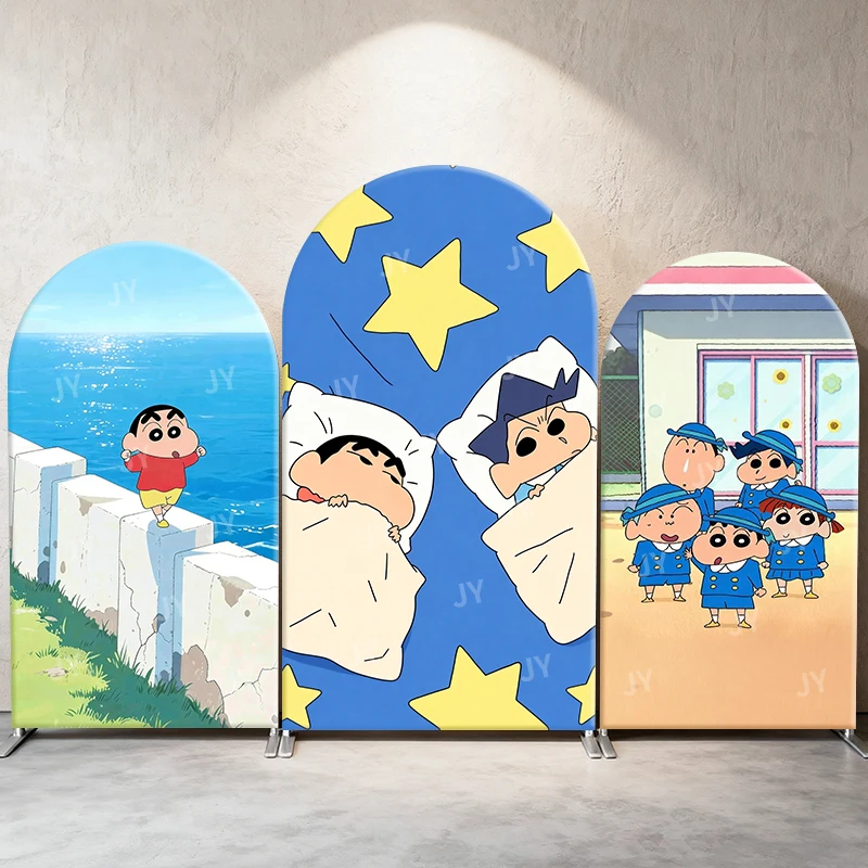 

Crayon Shin Chan Kindergarten Theme Arch Backdrop Cover Starry Sea Background For Kids Birthday Baby Shower Party Decoration
