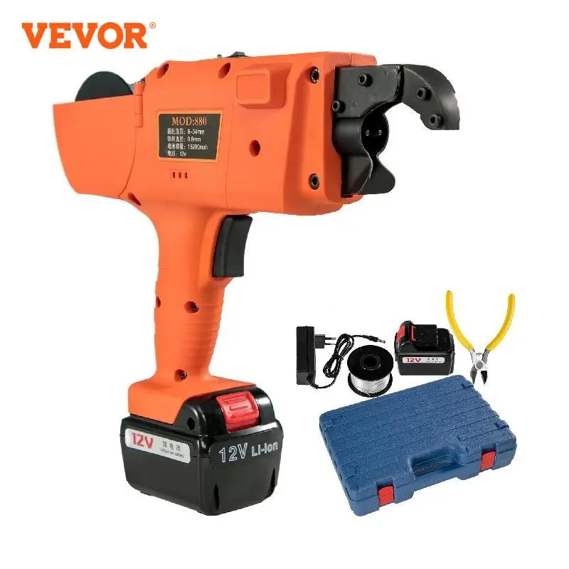 VEVOR 12V Rebar Tier Binding Machine Automatic Handheld Rebar Tying Machine Cordless Wire Lithium Battery for Concrete Structure