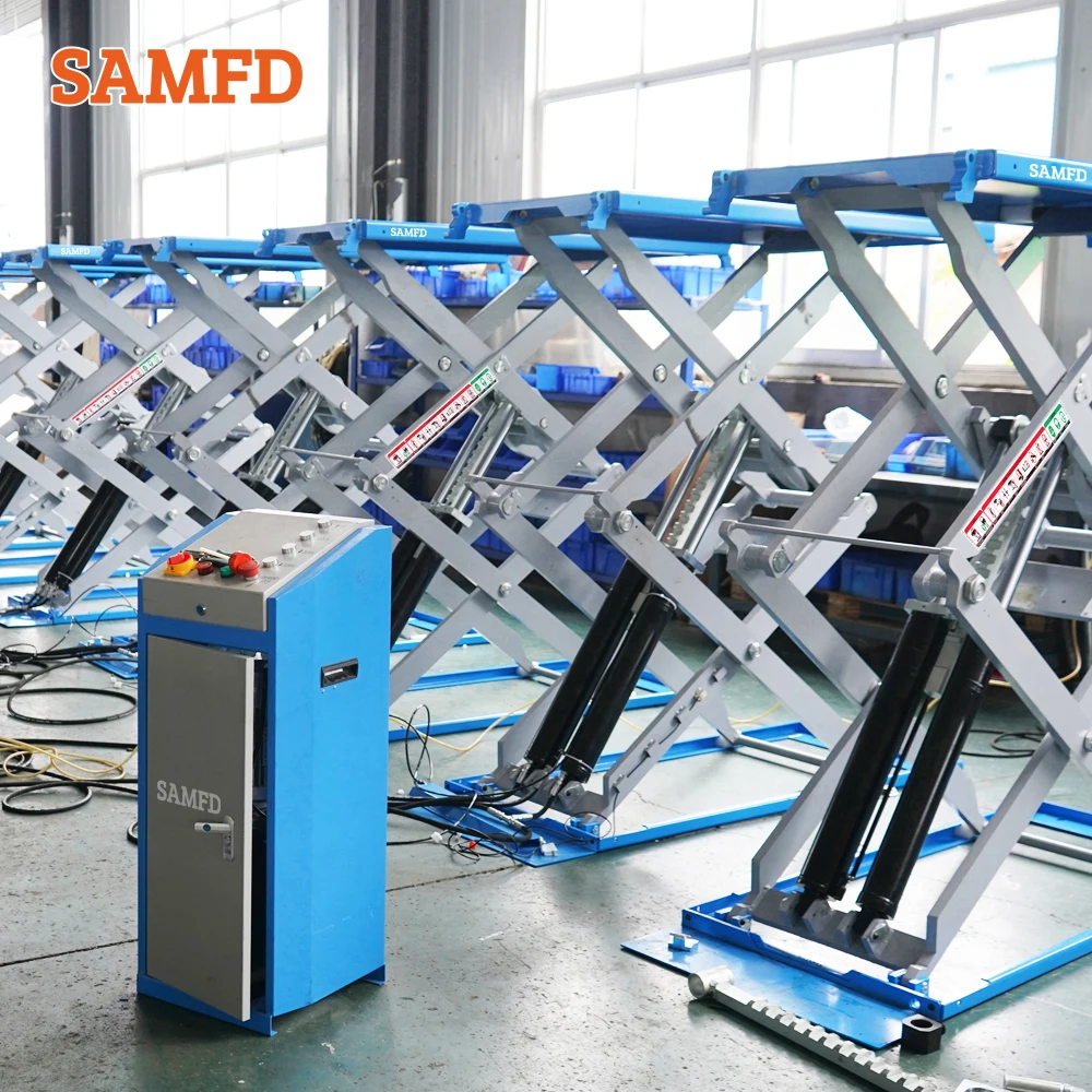 

SAMFD Ultra Thin Scissor Type Car Lift Hydraulic Car Lifter Car Detailing Lifting Machine