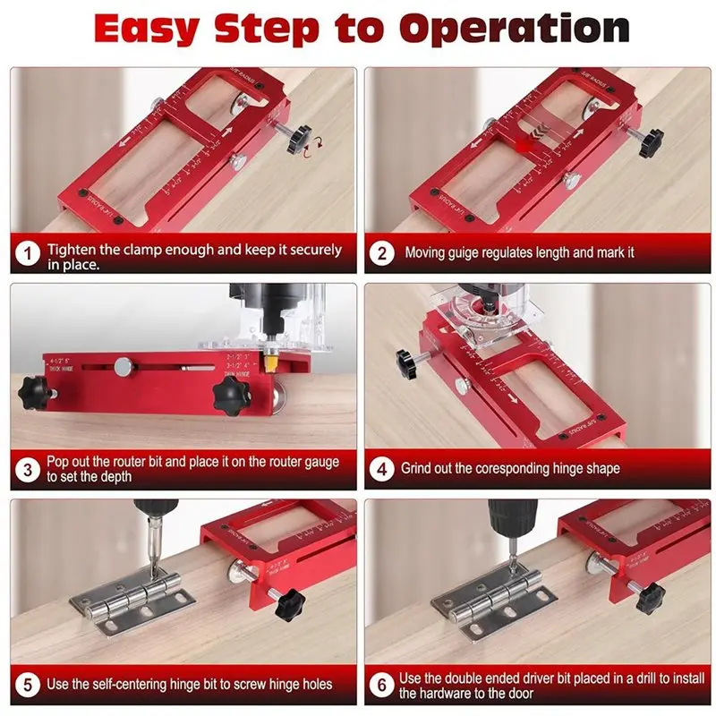 ABFI سبائك الألومنيوم الباب المفصلي تهزهز قالب عدة أداة نقر قابل للتعديل 2.5 "إلى 5" الطول والأسماك #3