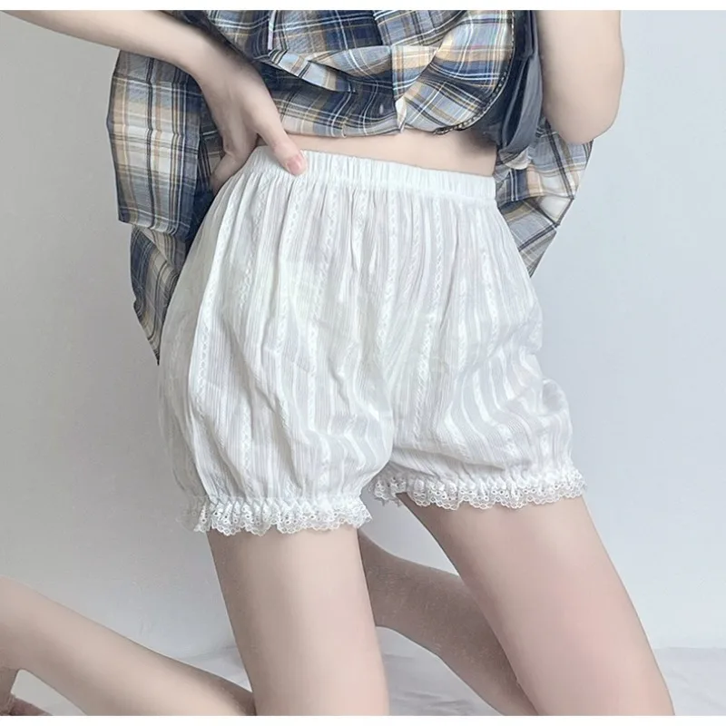 

Women's Cotton Safety Shorts for Skirts | Anti-See-Through Loose Fit Bloomers | Under Dress Pajama Shorts for Lolita, JK Uniform
