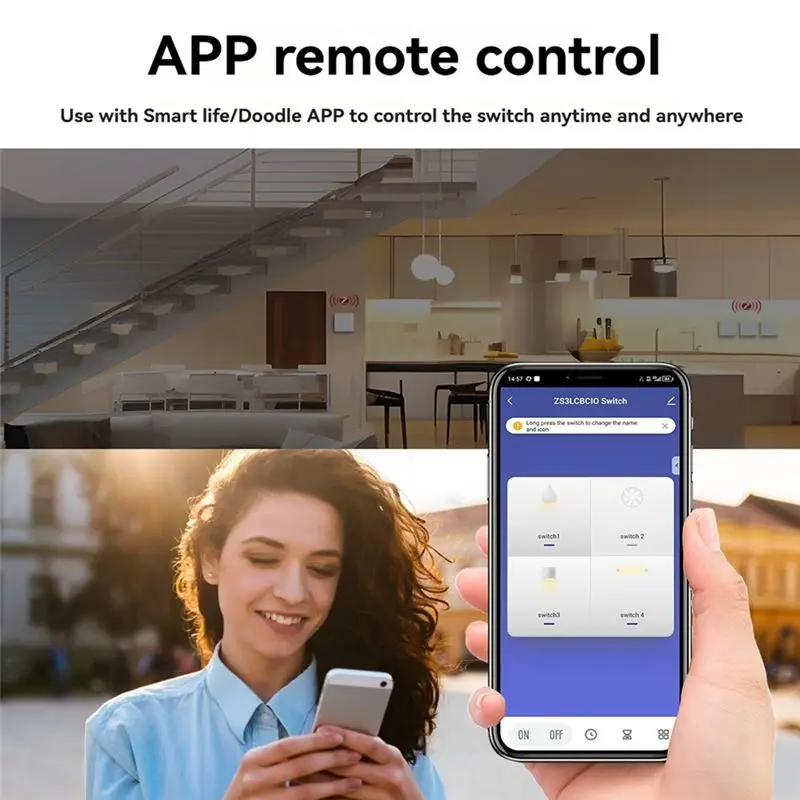 AB13-Tuya Zigbee Smart Wall Switch Wire Single Zero Fire Universal Smart Home Wireless Switch Work Withalexa Google Home A