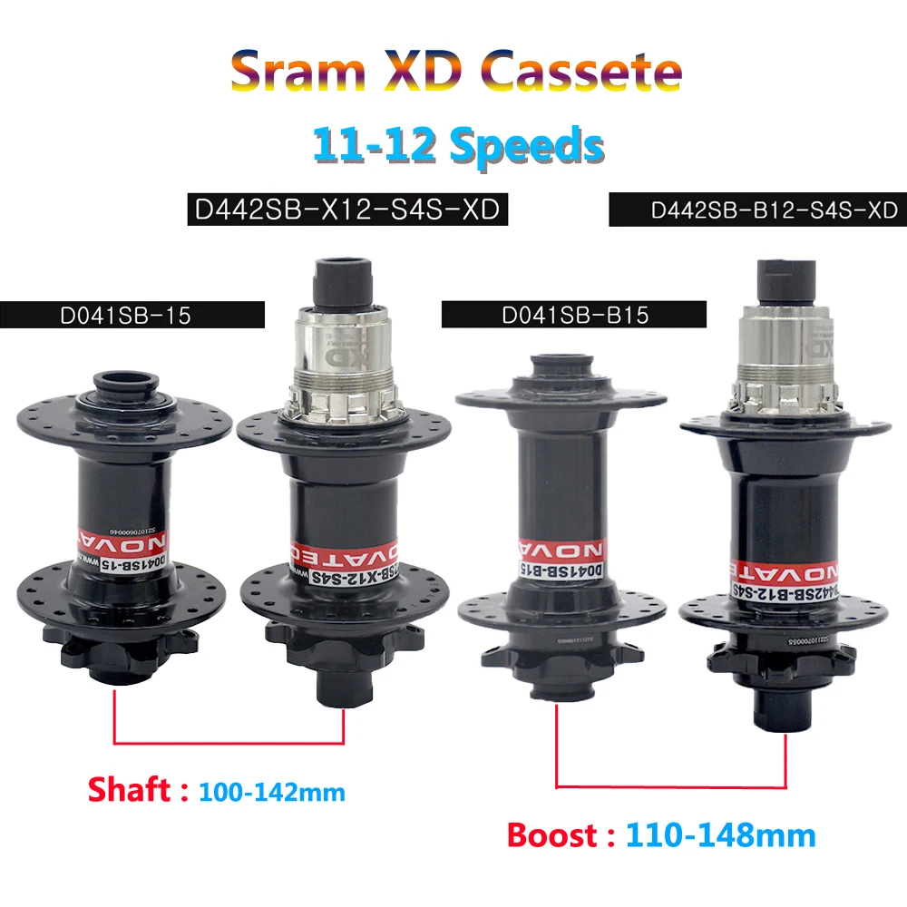 

NOVATEC XD Cassette 11-12 Speeds MTB Bike Hub Thru Axle 100*142mm/BOOST 110*148mm Cube 11-12V Sram XD 11s 12s Bicycle Freehub 32