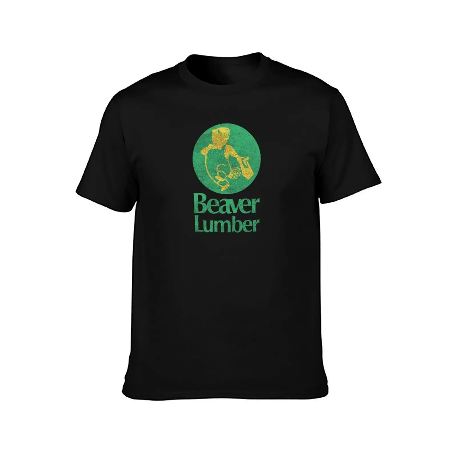 Beaver Lumber Distressed T-Shirt Retro Graphic Print T-Shirt
