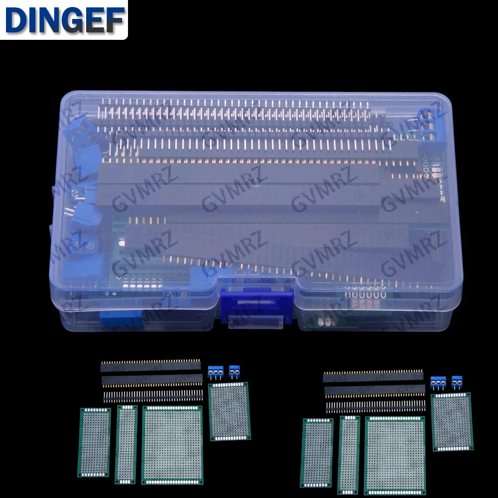 85PCS Circuit Board Single-Row Pin Single-Row Socket Kit, DoubleSided Board Set 2X8CM 3X7CM 4X6CM 5X7CM 6X8CM 1x40P KF301