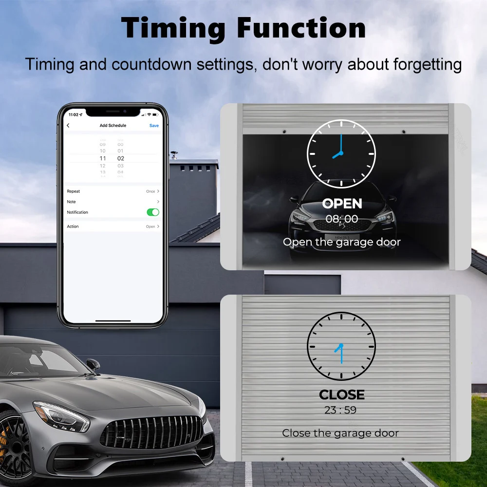 Tuya WiFi Bluetooth Dual Mode Garage Door Switch Module APP Remote /Timing Control  Voice Support Alexa Google Home Yandex Alice