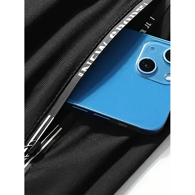 الرجال هدية الرجال ألياف الحرير الجليد تشغيل السراويل مرونة عالية الركض السراويل مع جيوب سستة قميص ماراثون التجفيف السريع الصيد #4