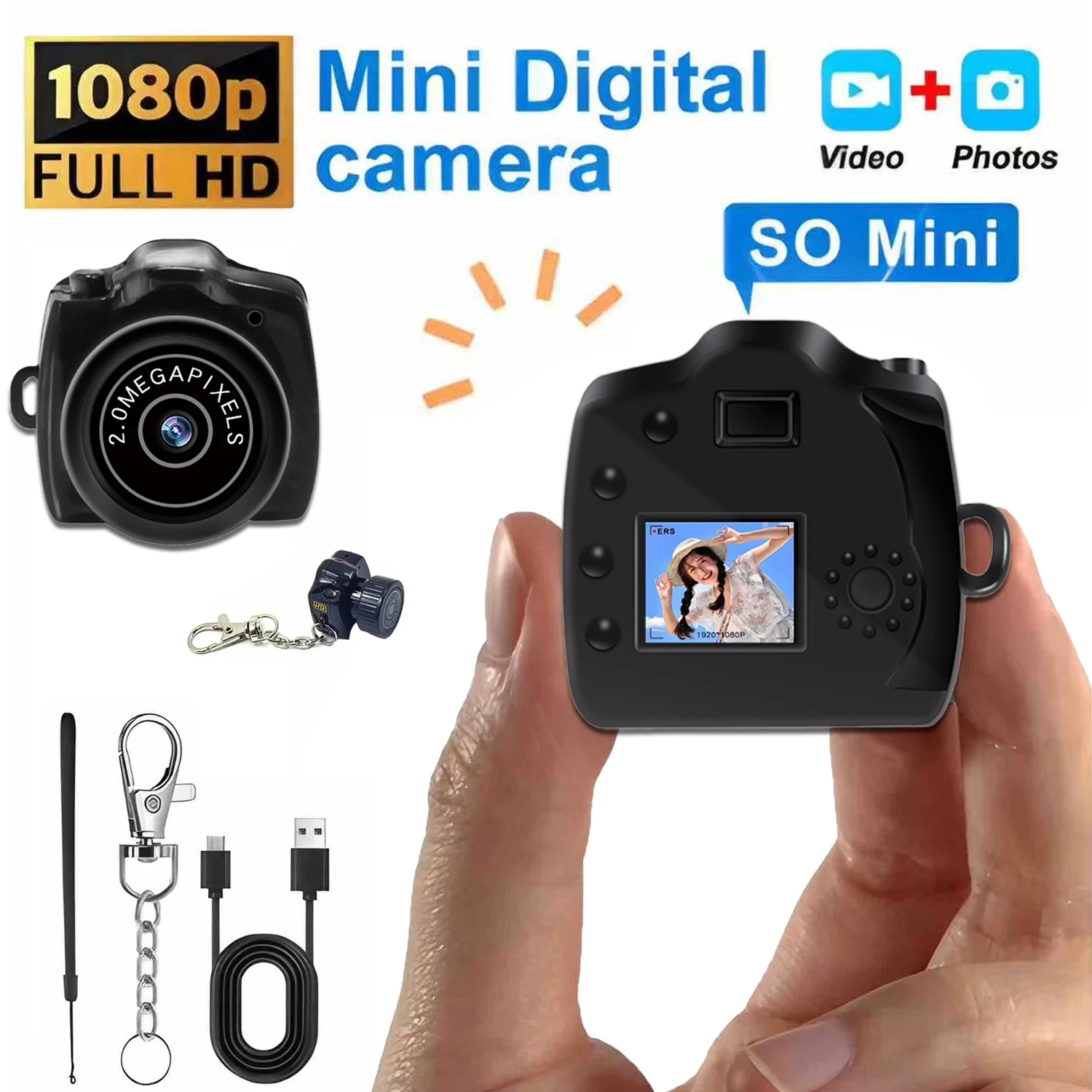 

Y2000 Mini Camera Portable Audio Video Recorder Ultra Small Body Camera Sport DV DVR Security Protection Monitoring Camera