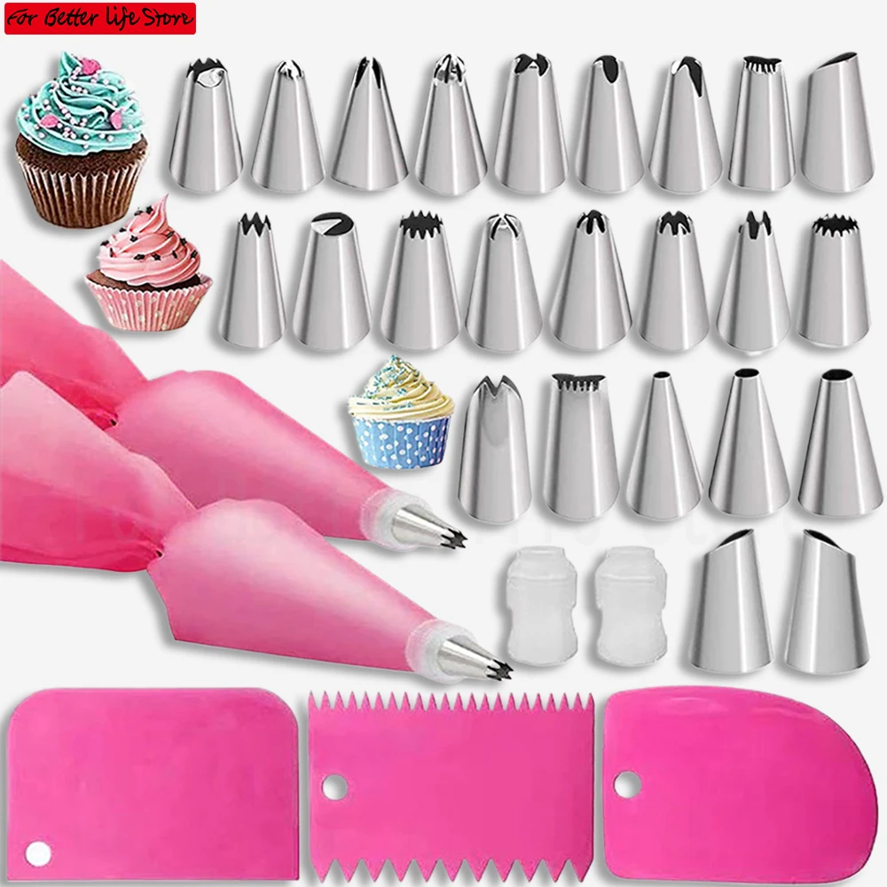 1 piece set Reusable Decorative Bag Baking Tools Complete Set of Decorative Mouth Milking Oil Bag Cake  Large and Small