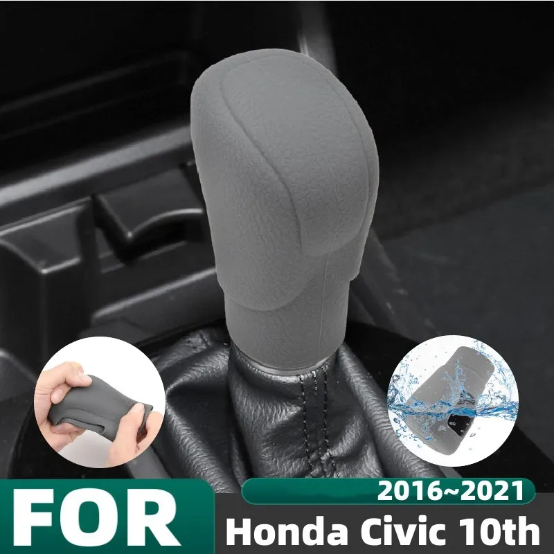 For Honda Civic 10th 2016 2017 2018 2019 2020 2021 1pc Car Interior Shift Knob Protect Cover Gear Shift Handle Cover Accessories