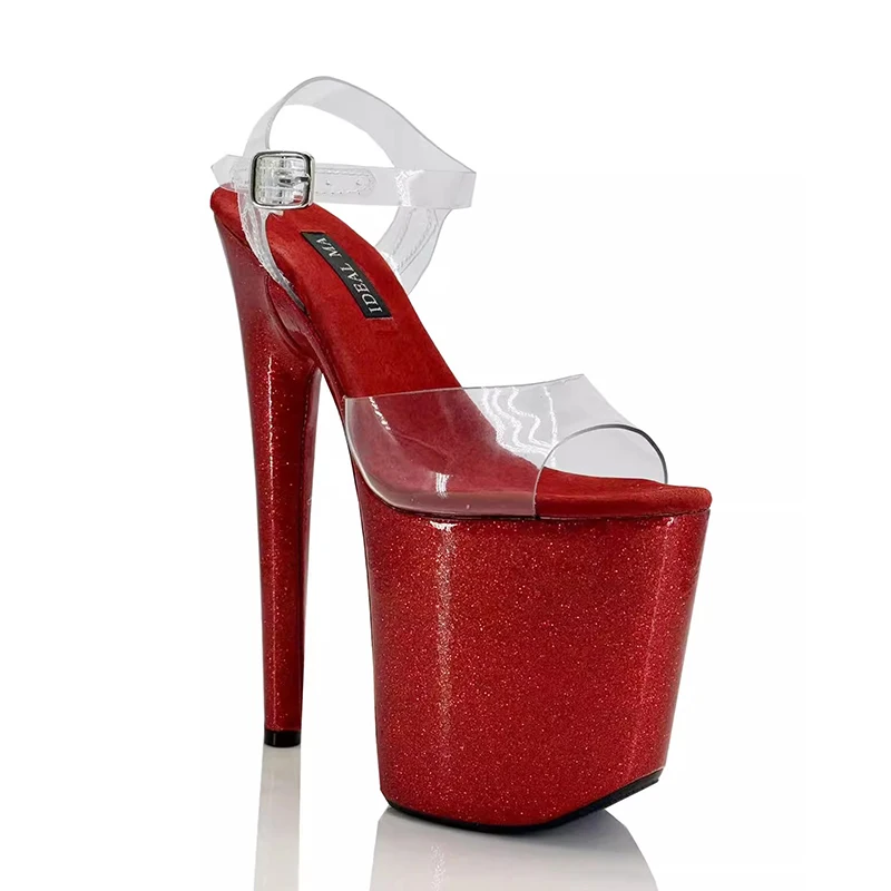 20cm super high heels sandals sexy and fashionable runway steel tube dance shoes slim heels waterproof platform shoes