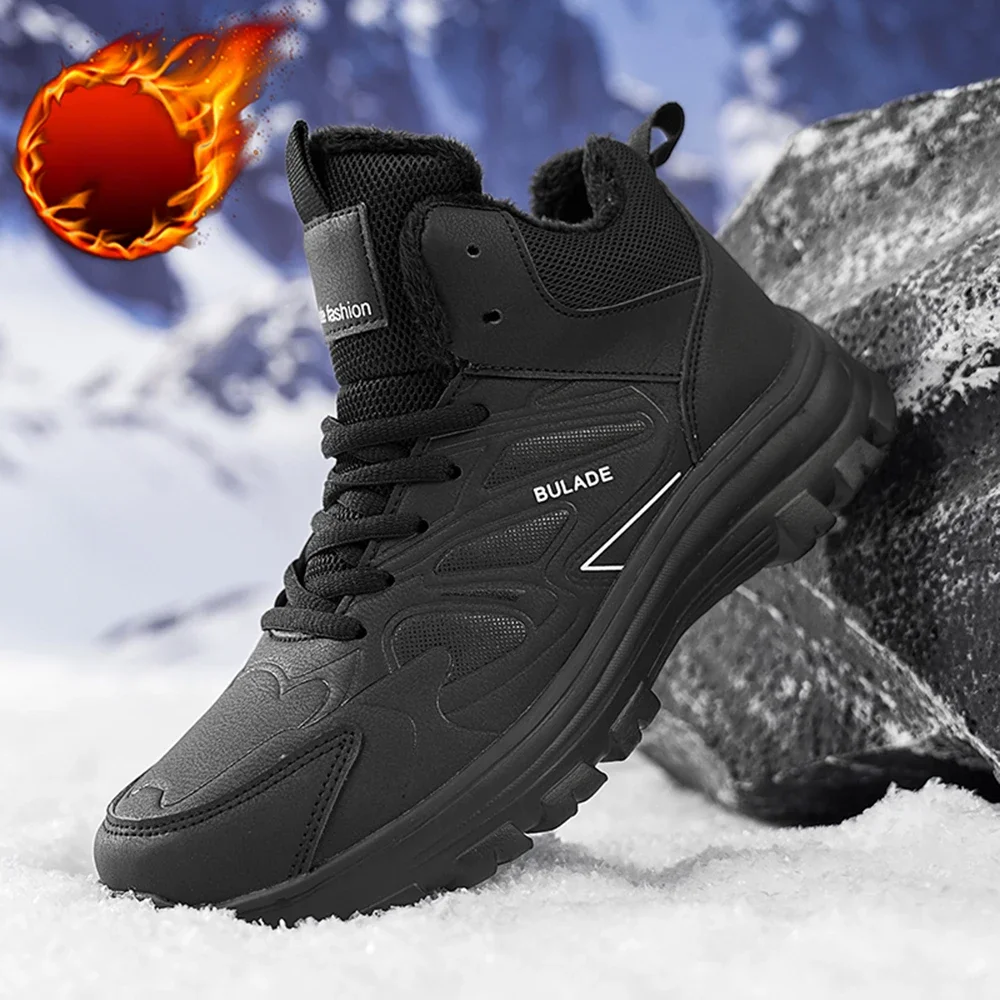 Men Winter Snow Boots with Fur Outdoor Sneakers Men Shoes 2026 New Male Warm Footwear Ankle Boots for Men Botines Botas Hombre