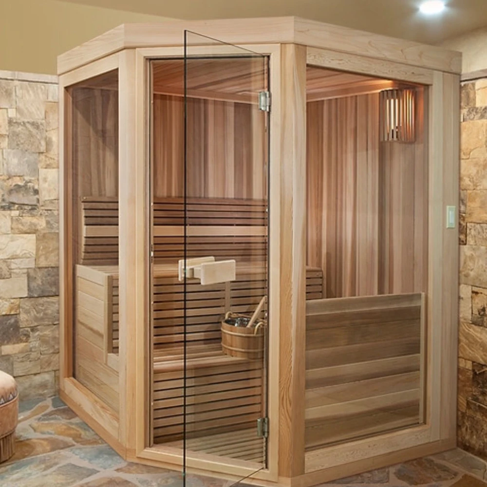 Modern Design Indoor Solid Hemlock Wood Full Spectrum Infrared Sauna Room With Dry Steam Function