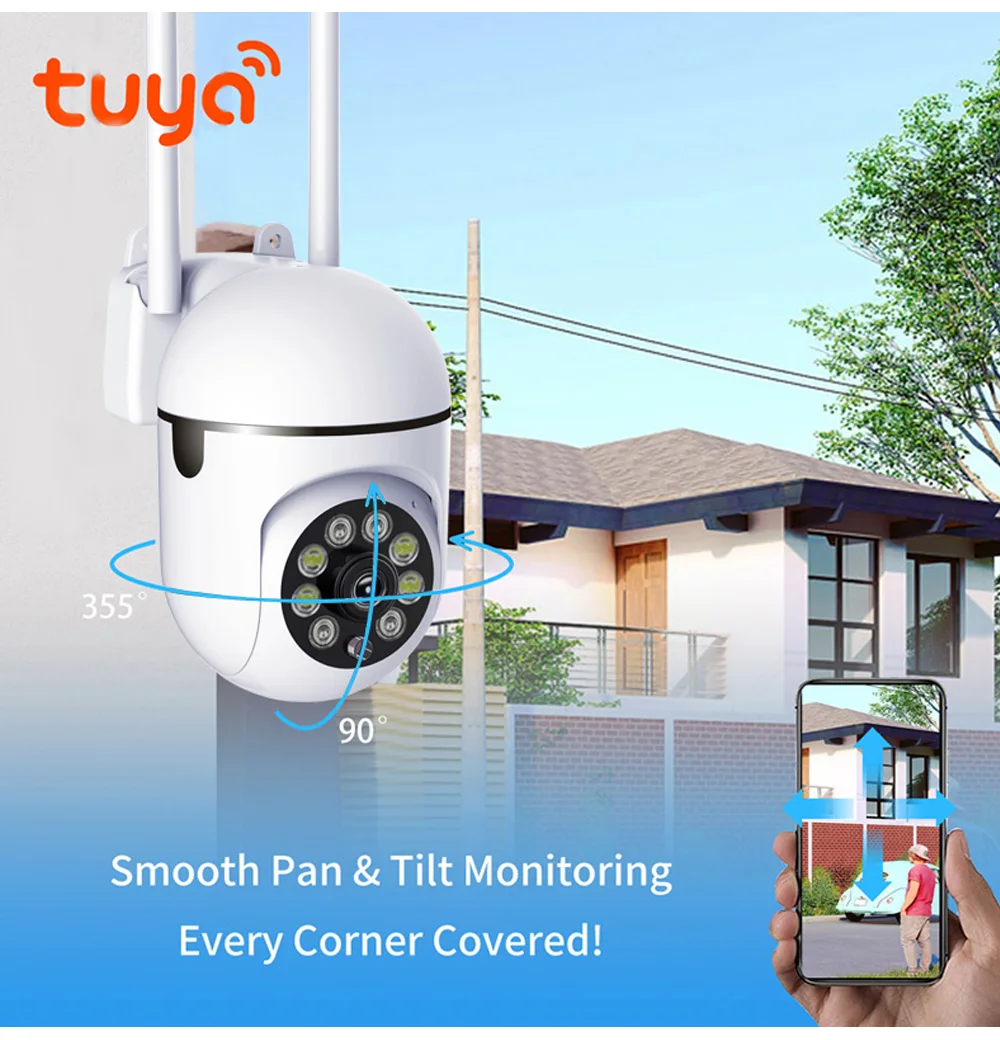 3MP 1296P Tuya Không Dây PTZ IP Dome Ái Hình Người Phát Hiện Nhà An Ninh Camera Quan Sát Trẻ Em