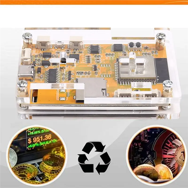 Pantalla elegante y inteligente Bitcoin Crypto Solo Miner Nerdminer Harshrate mejorado 680KH/S Nmminer Nerdminer Lotería