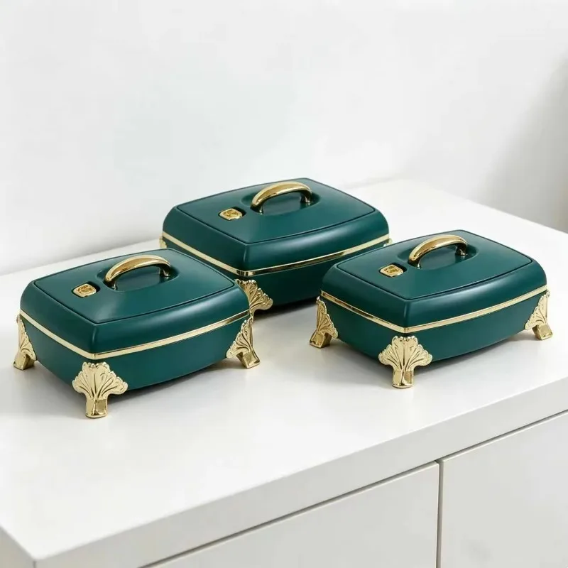 Set of 3 Pieces 4.5L 5.5L 6.5L Extra Large Food Storage Box ABS Stainless Steel Insulated Hot Pot Insulated Lunch Box Household