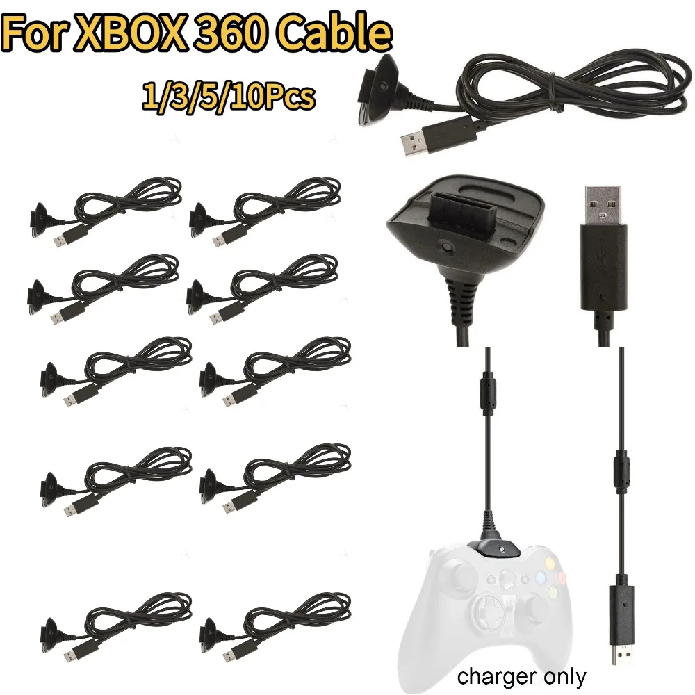 1/3/5/10Pcs For XBOX 360 Wireless Controller Handle Connection Cable Accessory 1.5M USB Play Charging Charger Cable Cord