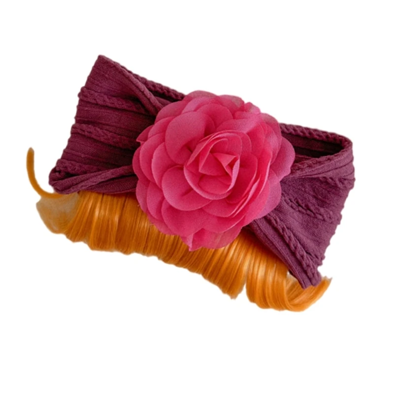 Toddler Flower Hairpiece with Band Attractive Flower Bangs Headband Hairband Excellent for Weddings & Celebrations