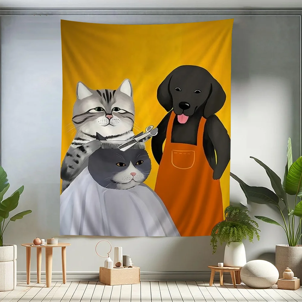 

Cartoon Cat Hanging Bohemian Tapestry For Living Room Home Dorm Decor Japanese Tapestry