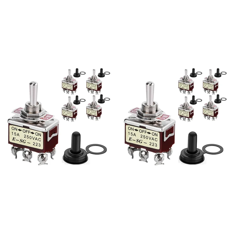 

A03F-10PCS Мгновенный тумблер 12 В постоянного тока, 3-позиционный, 30 А DPDT (вкл)-выкл-(вкл.), 6-контактный автомобильный тумблер с крышкой для автомобиля, лодки