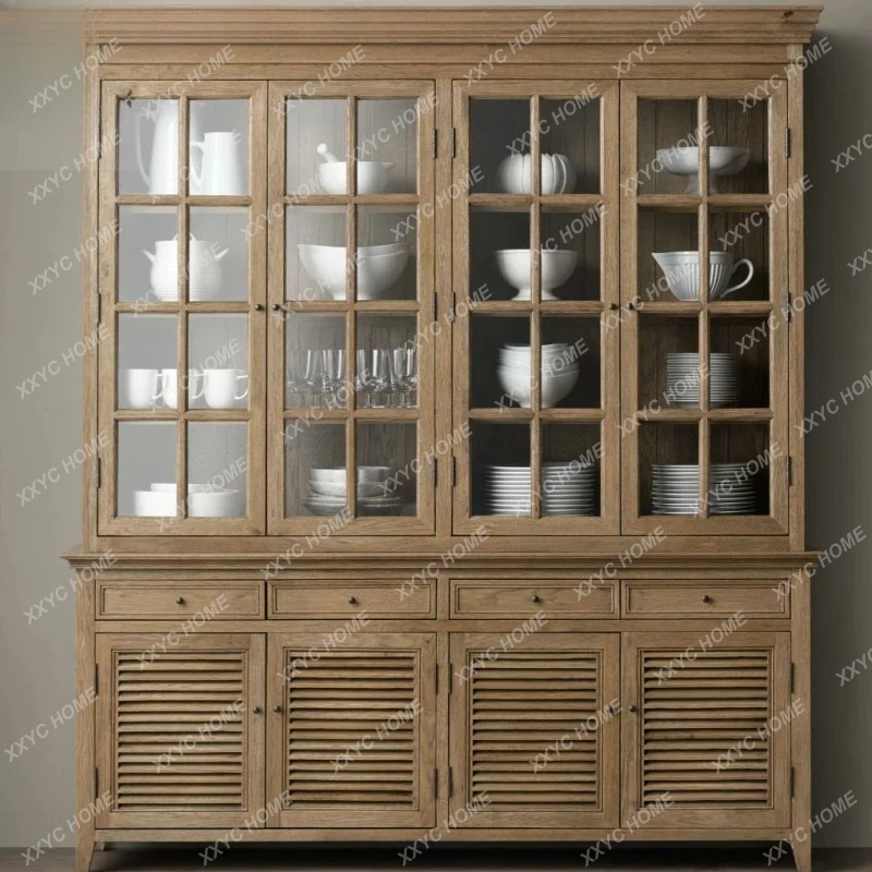 rural solid wood simple retro old bookcase modern craftsmanship