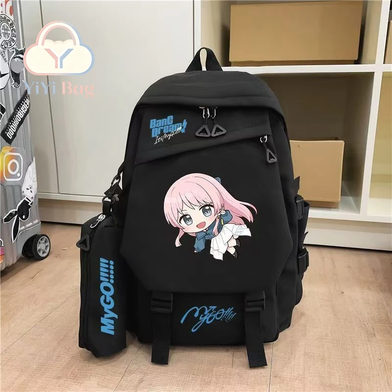 BanG Dream! Its MyGO Backpack Pencil Case Set Anon Chihaya Cartoon Student Large Capacity School Bag Daypack Travel Book Bag