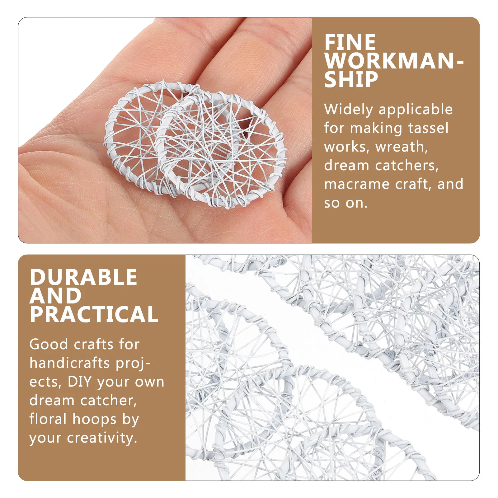 

10Pcs Iron Dream Catcher Hoops DIY Craft Rings Sturdy Wreath Hoops Floral Macrame Supplies for Tassel Decor Macrame Rings