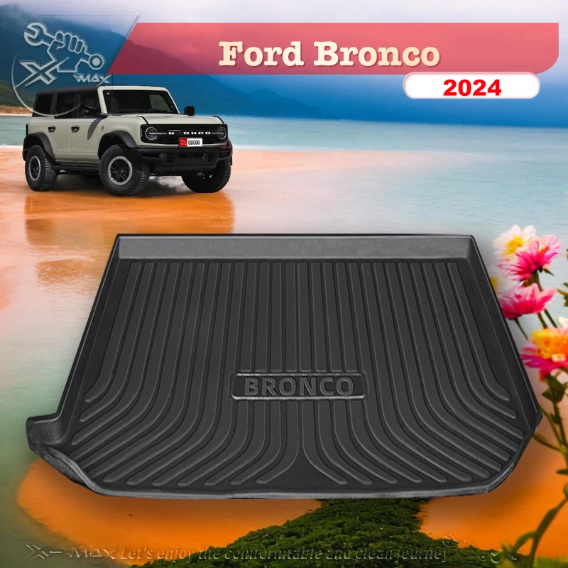 

For Ford Bronco 2024 Fit Car Trunk Mat All Season Black Cargo Mat 3D Shaped Laser Measured Trunk Liners