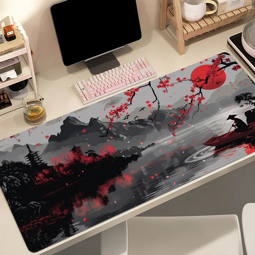 Japan Mount Fuji Cherry Blossom Mouse Pad Non-slip Thickened MousePad Student Gaming Lockedge Office Cushion Large Writing