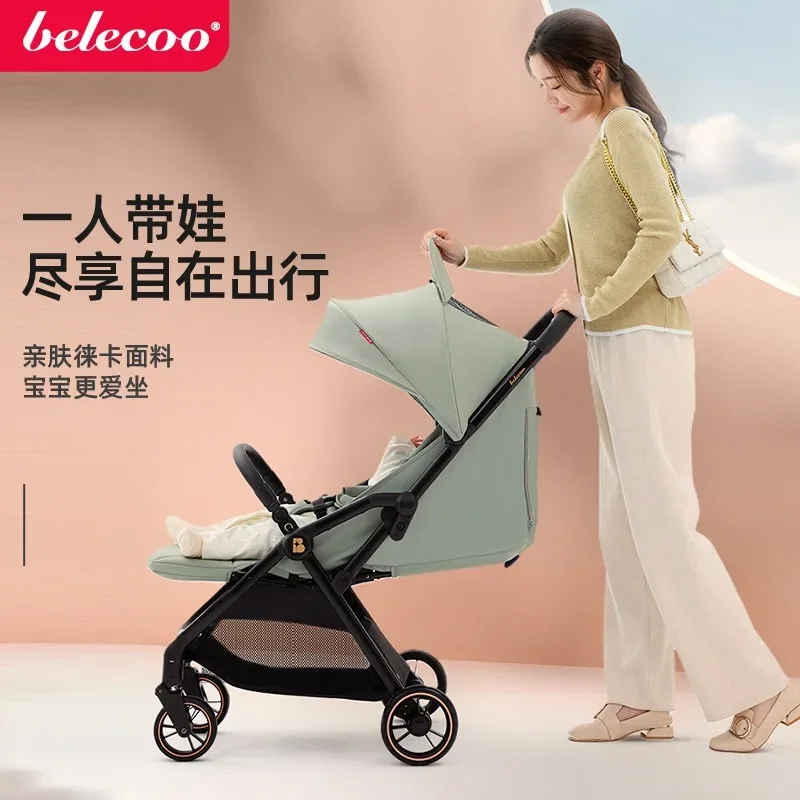 Ultra-light and portable baby stroller that can sit and lie down. One-click automatic folding baby stroller.