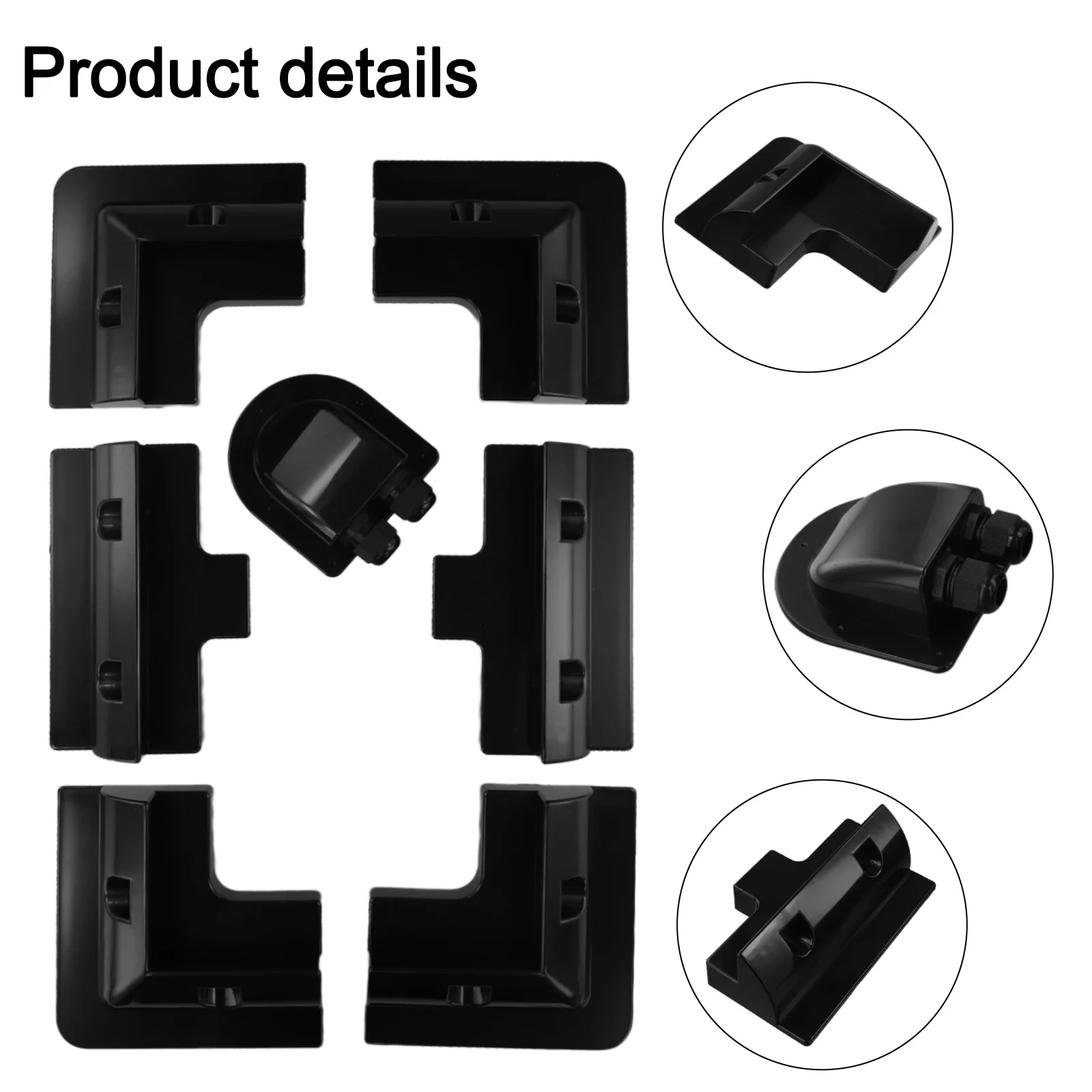 ABS Solar Panel Brackets Black Solar Panel Mount Easy Installation For Caravans Compatible With 20W-200W Panels