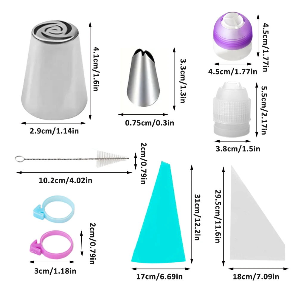 27Pcs Russian Tulip Piping Nozzles Set Food Grade Stainless Steel Icing Tips for Cake Cupcake Candy Decorating Home Baking - view 6