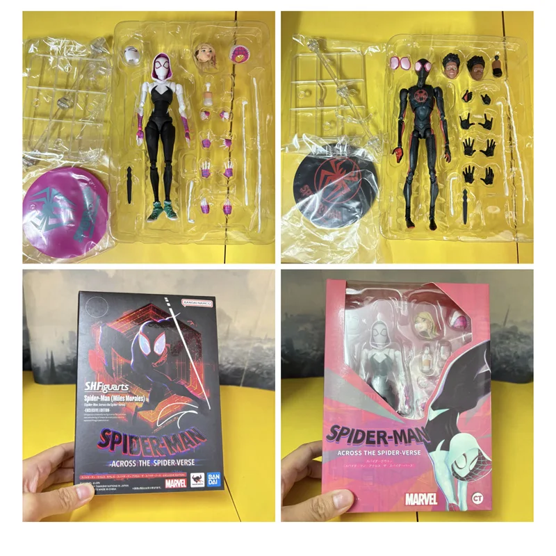 Shf الرجل العنكبوت العنكبوت جوين ستايسي سبايدرمان مايلز موراليس عمل الشكل جوين سبايدر أنيمي نموذج S.H.Figuarts مجموعة اللعب هدية