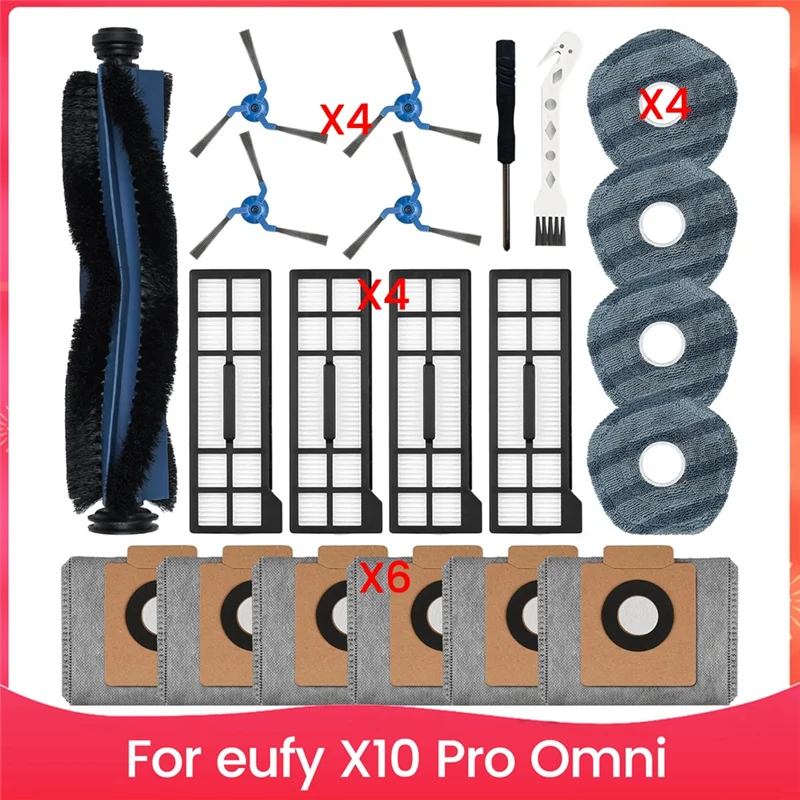

RMWIN-запасные части для пылесоса Eufy X10 Pro Omni, основная боковая щетка, фильтр-мешок, подушечки для швабры, аксессуары для пылесоса