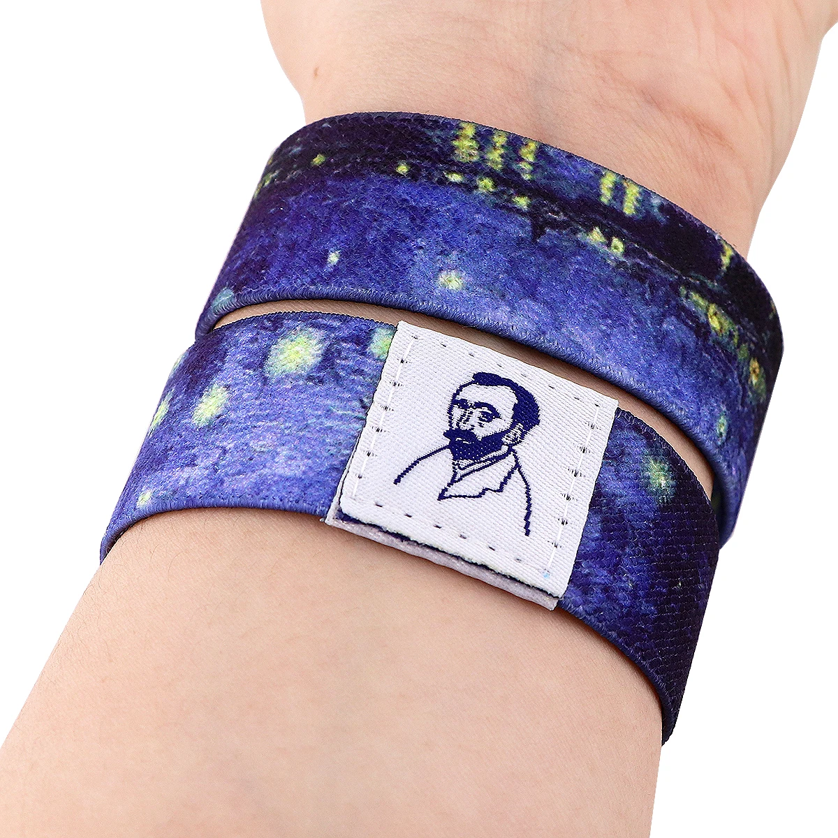 Classic Van Gogh Painting Styles Wide Band Bangles Armband Men Women Stretch Wristband Bracelet Fashion Accessories Gifts