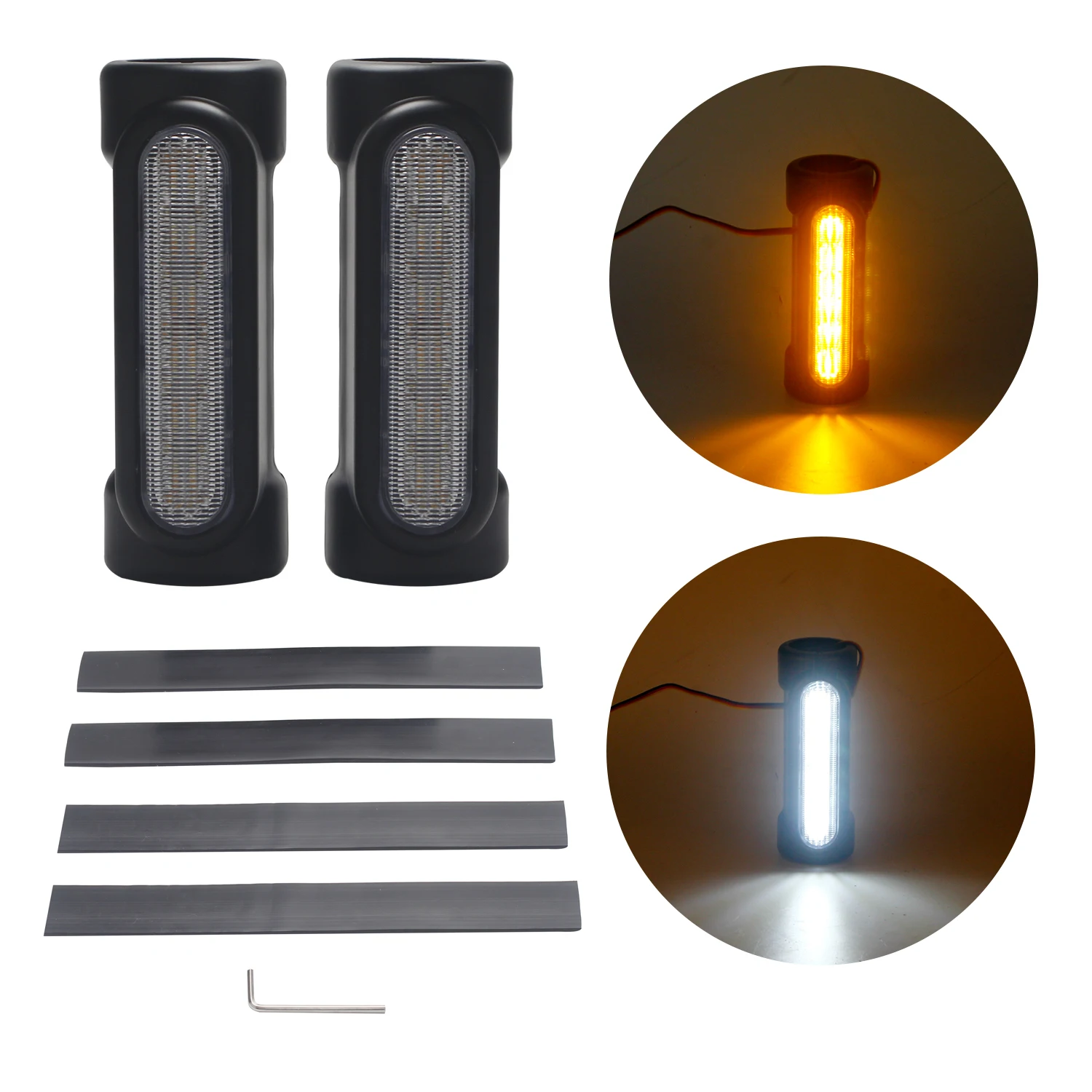 Motorcycle Highway Bar Switchback Turn Signal Light White Amber LED for Crash Bars for  Touring Models Victory 1 Pair